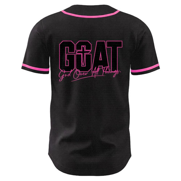 Christianartworkshop Maglia da baseball unisex con semplice croce e scritta "GOAT God Over All Things" (Capra, Dio sopra ogni cosa). - image 22