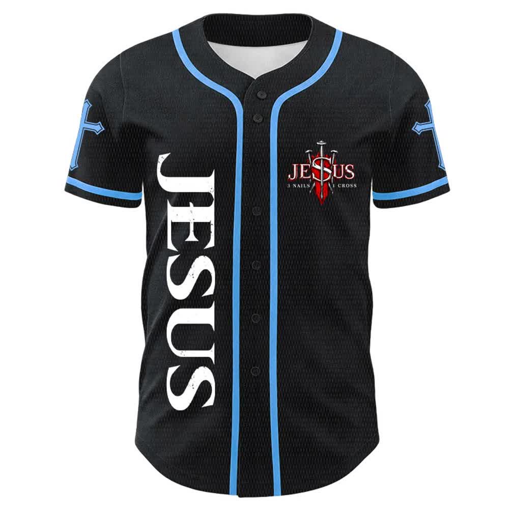 Christianartworkshop Gesù è Re Giovanni 14:6 Maglia da baseball unisex con 3 chiodi e 1 croce - image 13