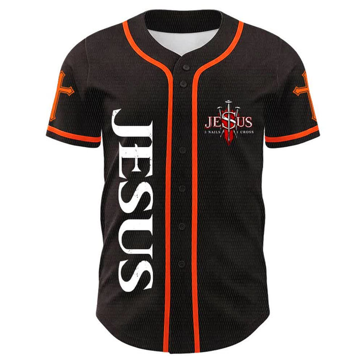 Christianartworkshop Gesù è Re Giovanni 14:6 Maglia da baseball unisex con 3 chiodi e 1 croce - image 10