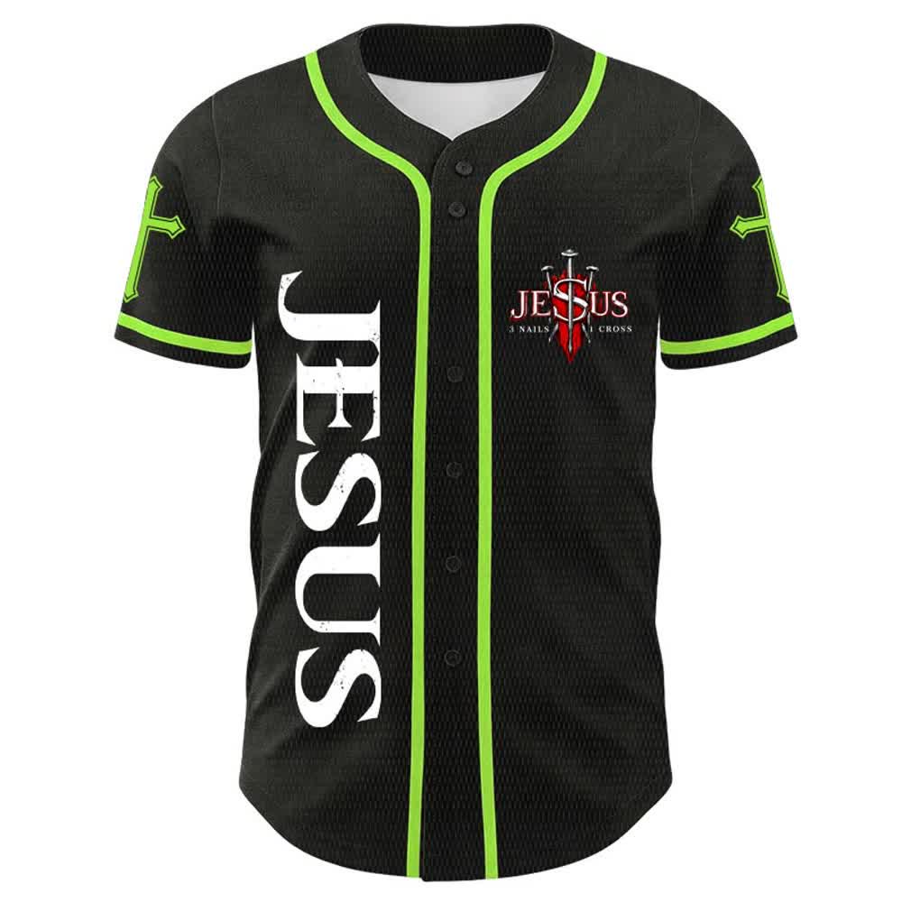 Christianartworkshop Gesù è Re Giovanni 14:6 Maglia da baseball unisex con 3 chiodi e 1 croce - image 16