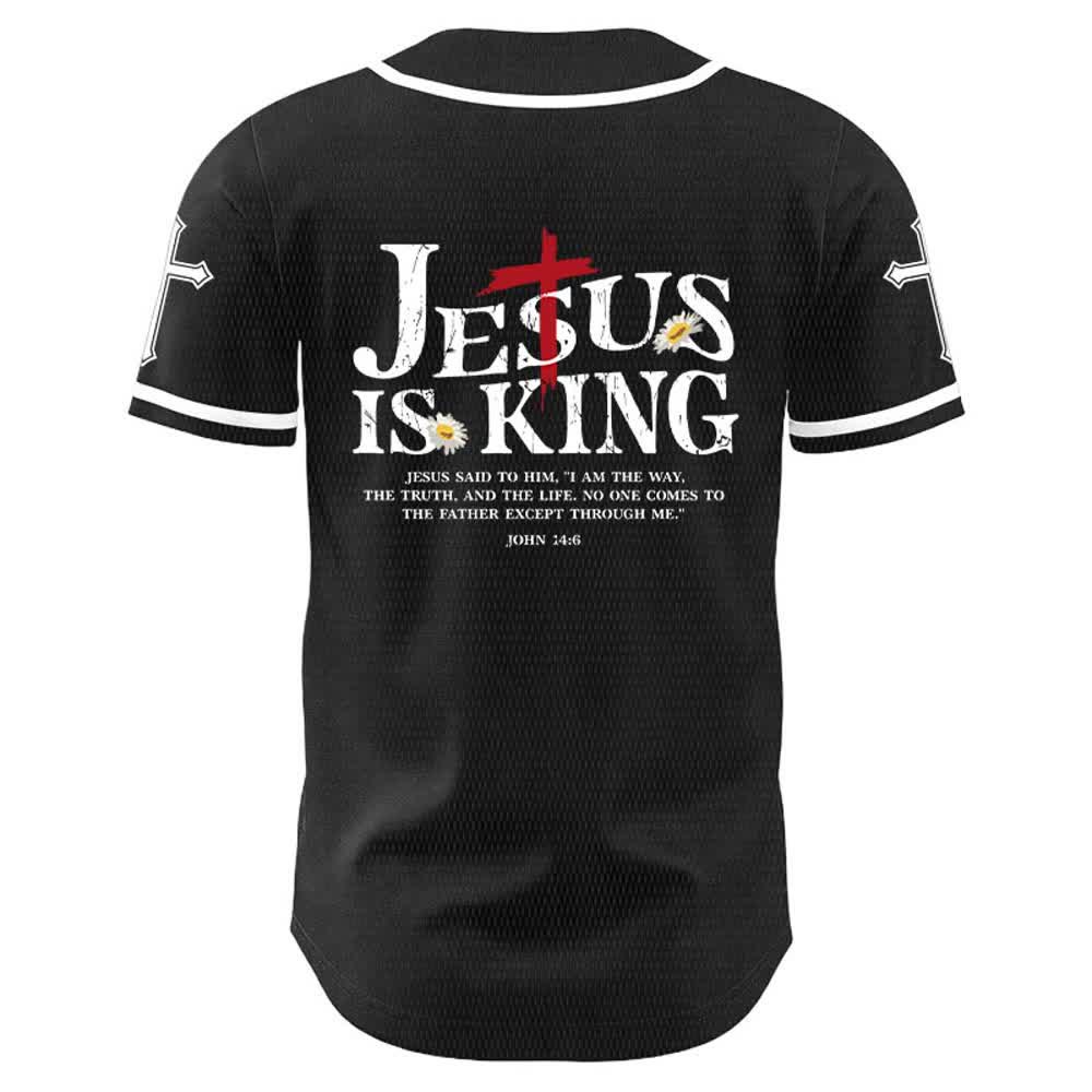 Christianartworkshop Gesù è Re Giovanni 14:6 Maglia da baseball unisex con 3 chiodi e 1 croce - image 8