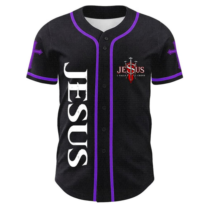Christianartworkshop Gesù è Re Giovanni 14:6 Maglia da baseball unisex con 3 chiodi e 1 croce - image 19