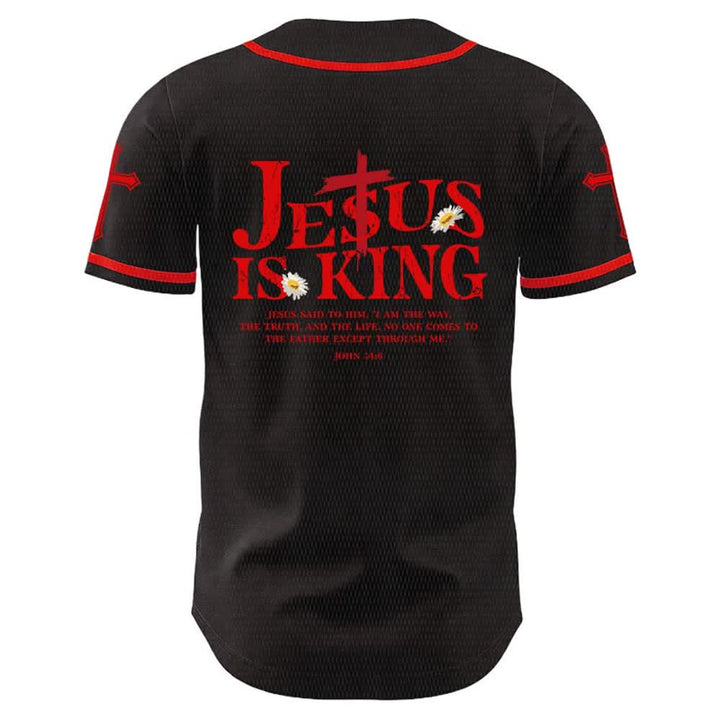 Christianartworkshop Gesù è Re Giovanni 14:6 Maglia da baseball unisex con 3 chiodi e 1 croce - image 2