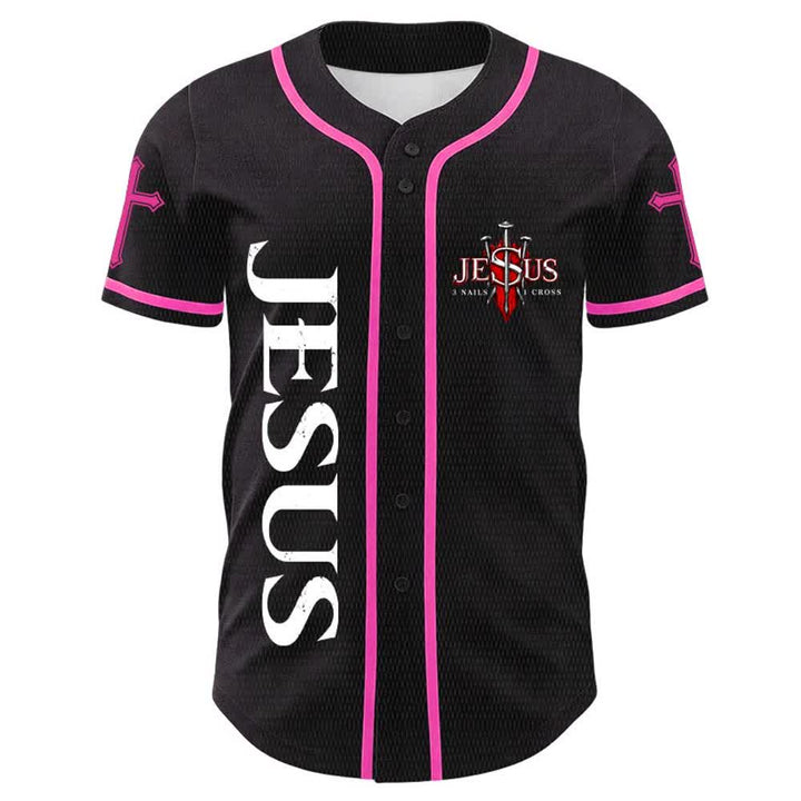 Christianartworkshop Gesù è Re Giovanni 14:6 Maglia da baseball unisex con 3 chiodi e 1 croce - image 22