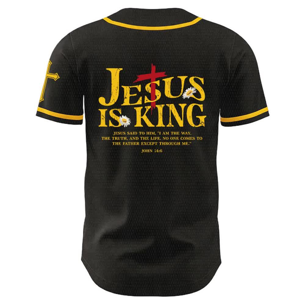 Christianartworkshop Gesù è Re Giovanni 14:6 Maglia da baseball unisex con 3 chiodi e 1 croce - image 5
