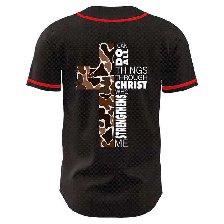 Christianartworkshop Maglia da baseball unisex con stampa leopardata e croce "Posso fare ogni cosa in Cristo" - image 7
