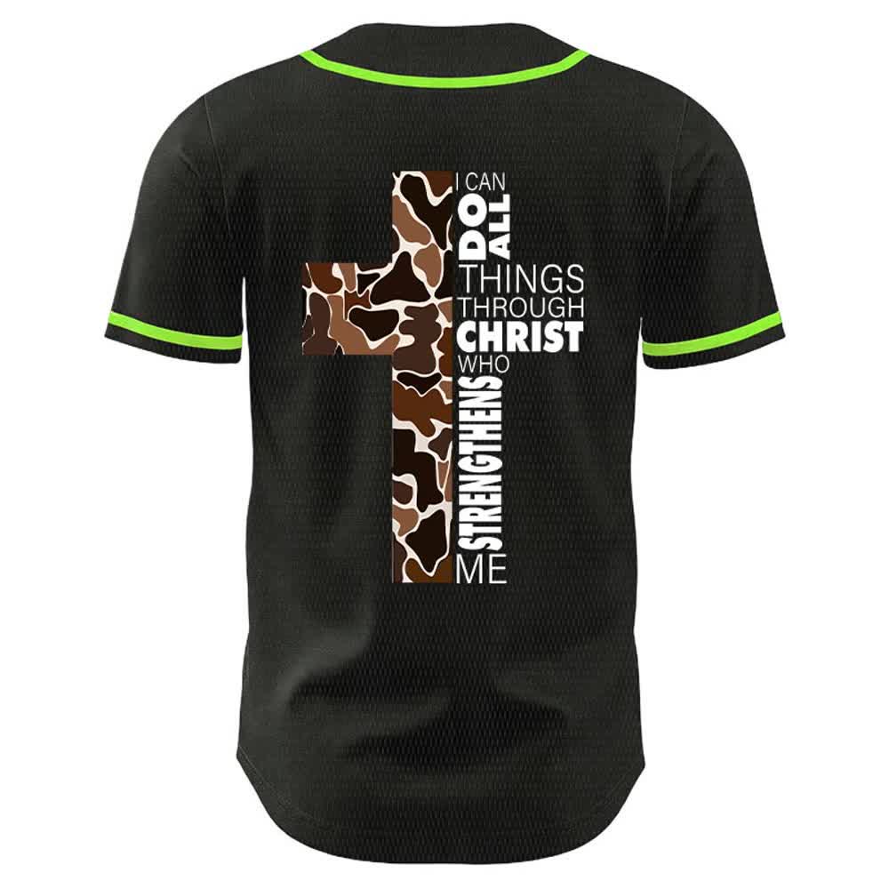 Christianartworkshop Maglia da baseball unisex con stampa leopardata e croce "Posso fare ogni cosa in Cristo" - image 16