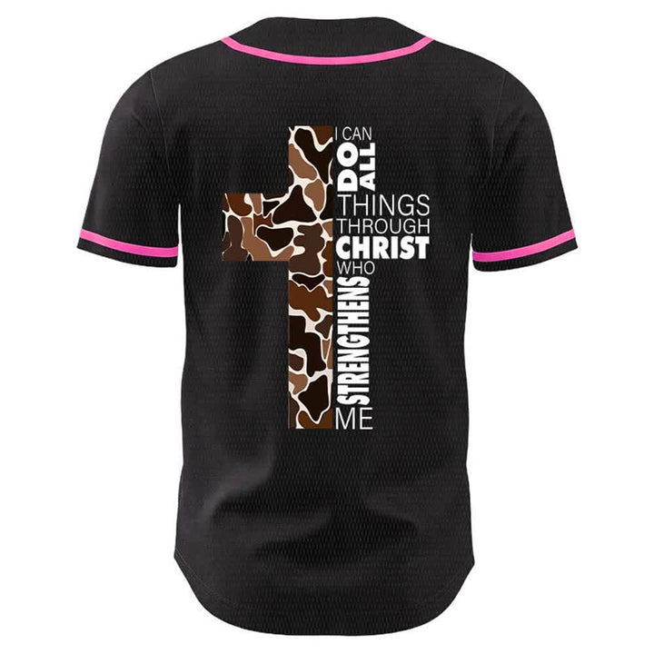 Christianartworkshop Maglia da baseball unisex con stampa leopardata e croce "Posso fare ogni cosa in Cristo" - image 22