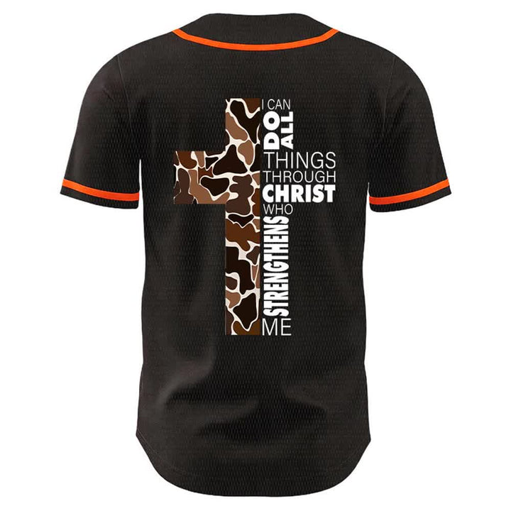 Christianartworkshop Maglia da baseball unisex con stampa leopardata e croce "Posso fare ogni cosa in Cristo" - image 10