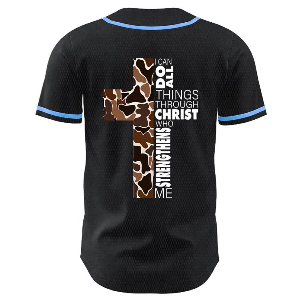 Christianartworkshop Maglia da baseball unisex con stampa leopardata e croce "Posso fare ogni cosa in Cristo" - image 13