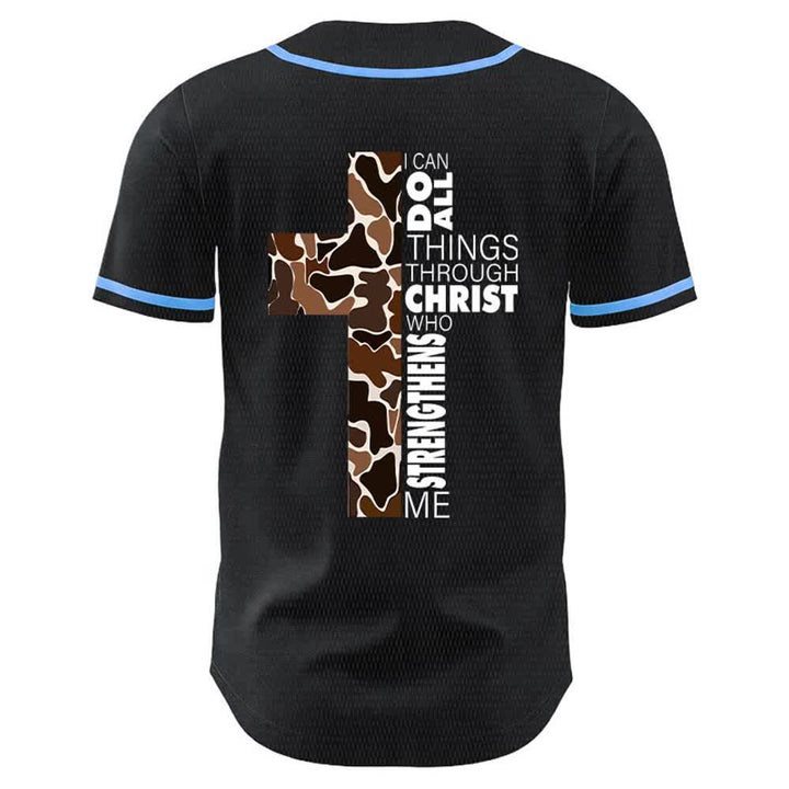 Christianartworkshop Maglia da baseball unisex con stampa leopardata e croce "Posso fare ogni cosa in Cristo" - image 13