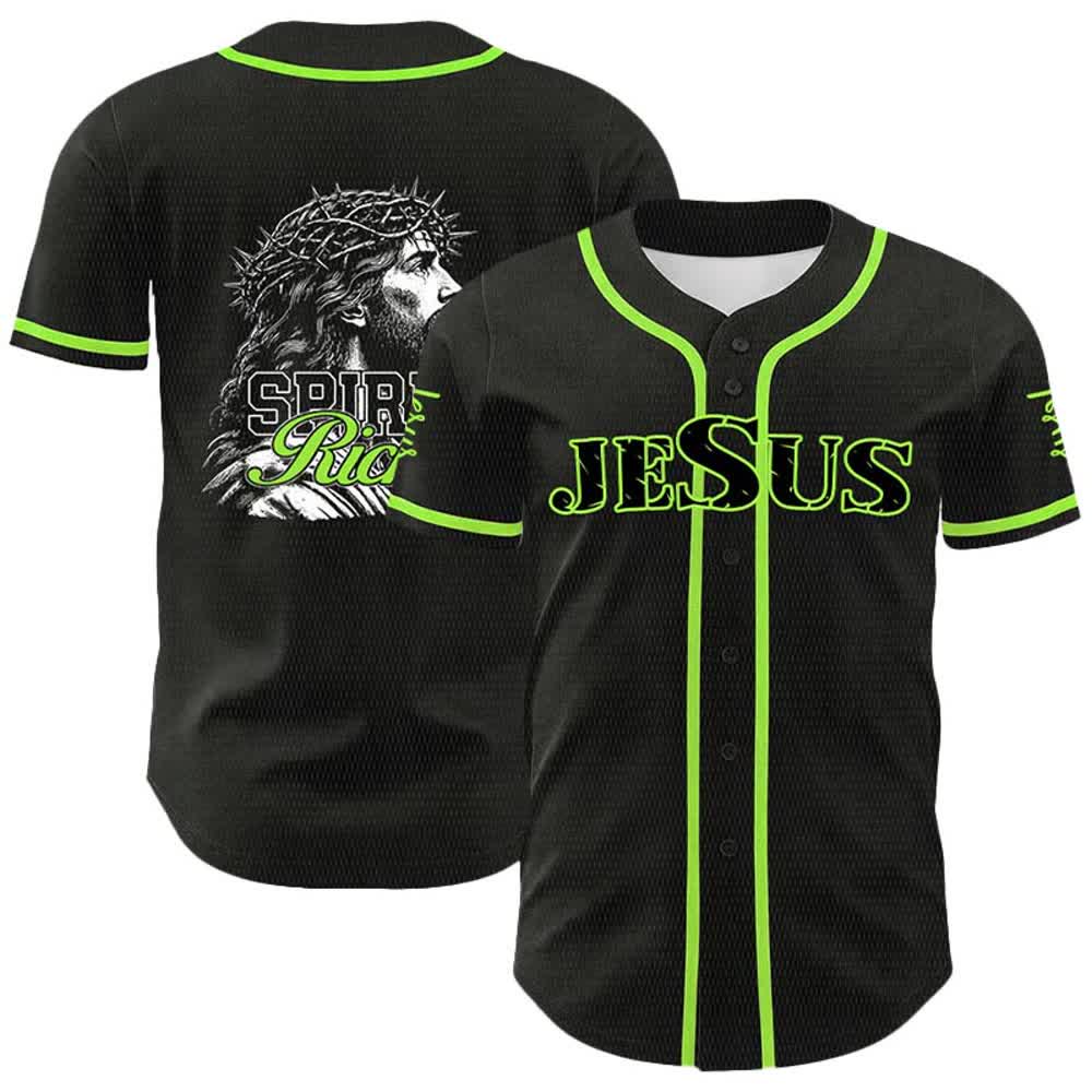 Christianartworkshop Maglia da baseball unisex con ritratto della corona di spine e dello spirito di Gesù. - Verde chiaro - 5XL - image 15