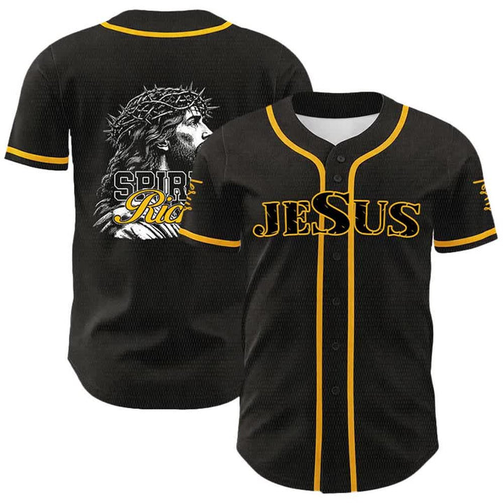 Christianartworkshop Maglia da baseball unisex con ritratto della corona di spine e dello spirito di Gesù. - Giallo - 5XL - image 3