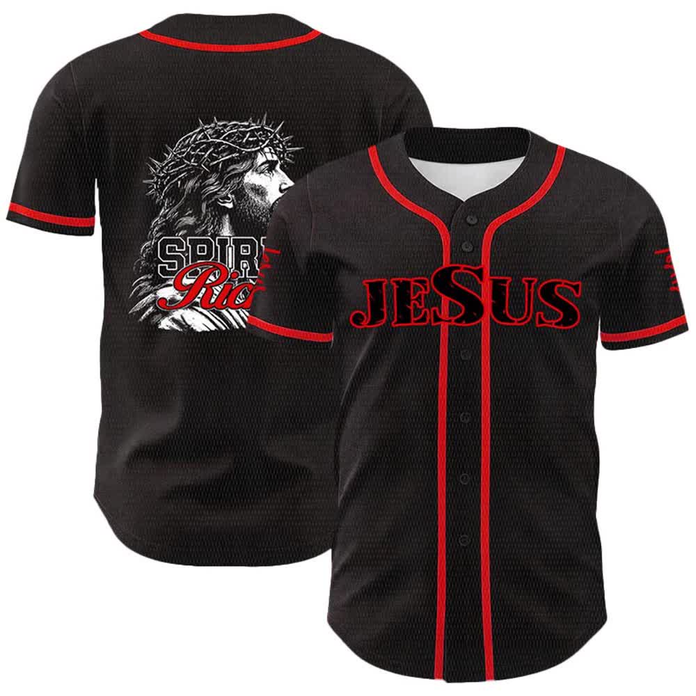 Christianartworkshop Maglia da baseball unisex con ritratto della corona di spine e dello spirito di Gesù. - Rosso - 5XL - image 9