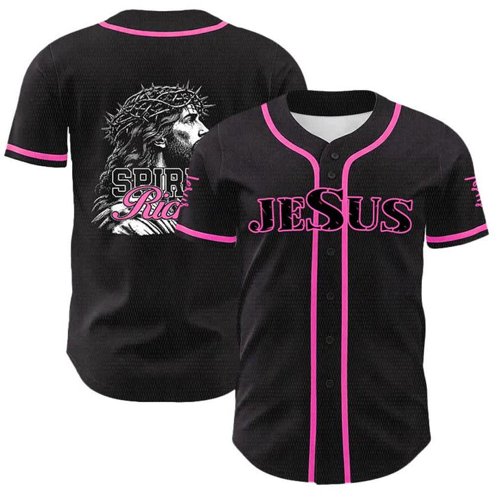 Christianartworkshop Maglia da baseball unisex con ritratto della corona di spine e dello spirito di Gesù. - Rosa - 5XL - image 21