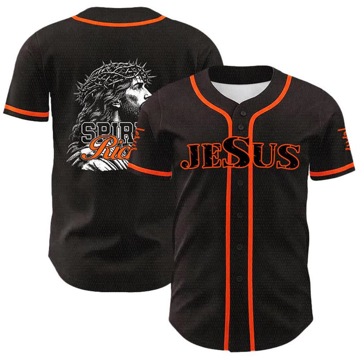 Christianartworkshop Maglia da baseball unisex con ritratto della corona di spine e dello spirito di Gesù. - Arancia - 5XL - image 12