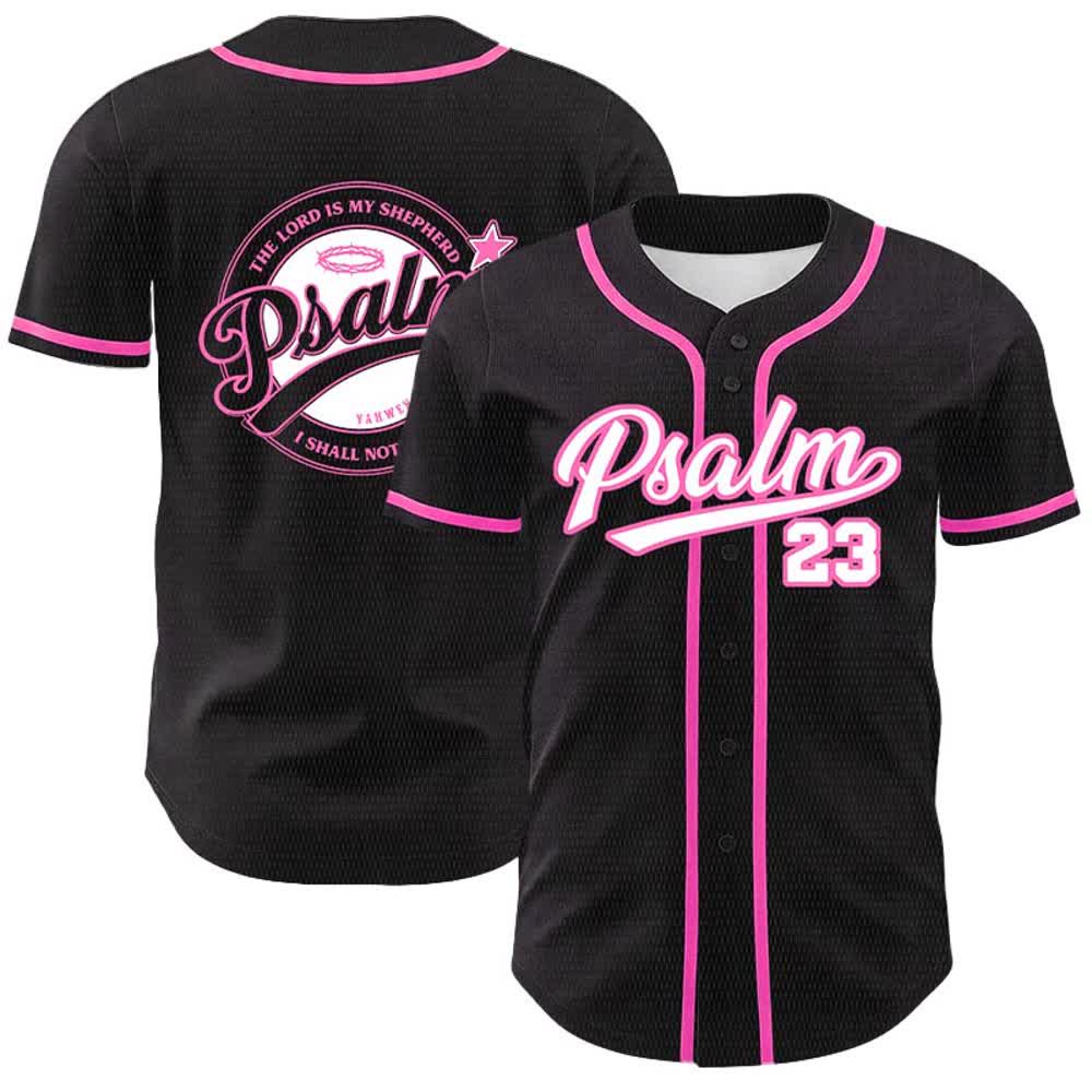 Christianartworkshop Salmo 23 Il Signore è il mio pastore Maglia da baseball unisex - Rosa - 5XL - image 0