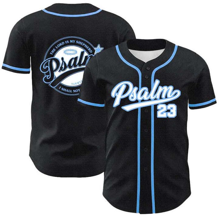 Christianartworkshop Salmo 23 Il Signore è il mio pastore Maglia da baseball unisex - Blu - 5XL - image 3