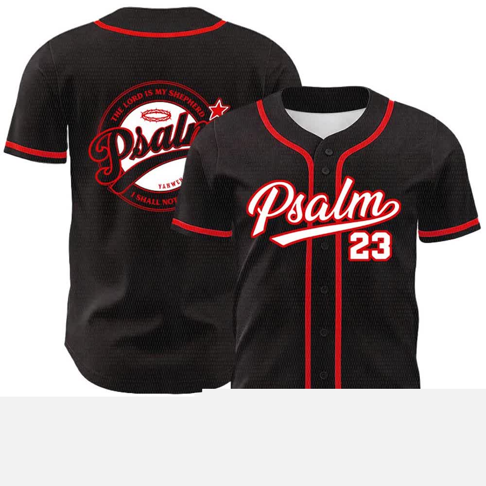 Christianartworkshop Salmo 23 Il Signore è il mio pastore Maglia da baseball unisex - Rosso - 5XL - image 12