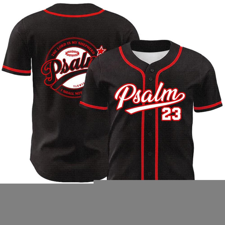 Christianartworkshop Salmo 23 Il Signore è il mio pastore Maglia da baseball unisex - Rosso - 5XL - image 12