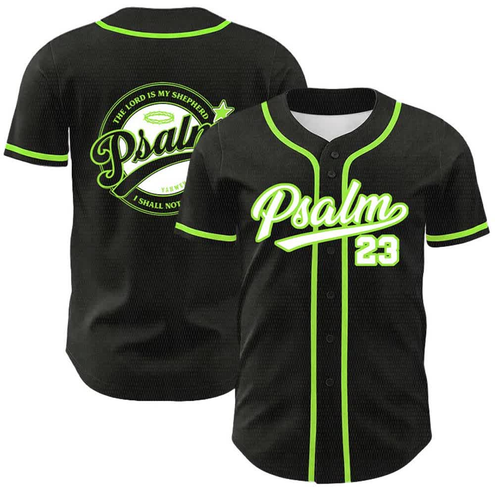 Christianartworkshop Salmo 23 Il Signore è il mio pastore Maglia da baseball unisex - Verde chiaro - 5XL - image 18