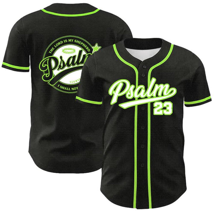 Christianartworkshop Salmo 23 Il Signore è il mio pastore Maglia da baseball unisex - Verde chiaro - 5XL - image 18