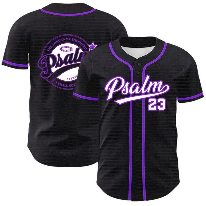 Christianartworkshop Salmo 23 Il Signore è il mio pastore Maglia da baseball unisex - Viola - 5XL - image 21