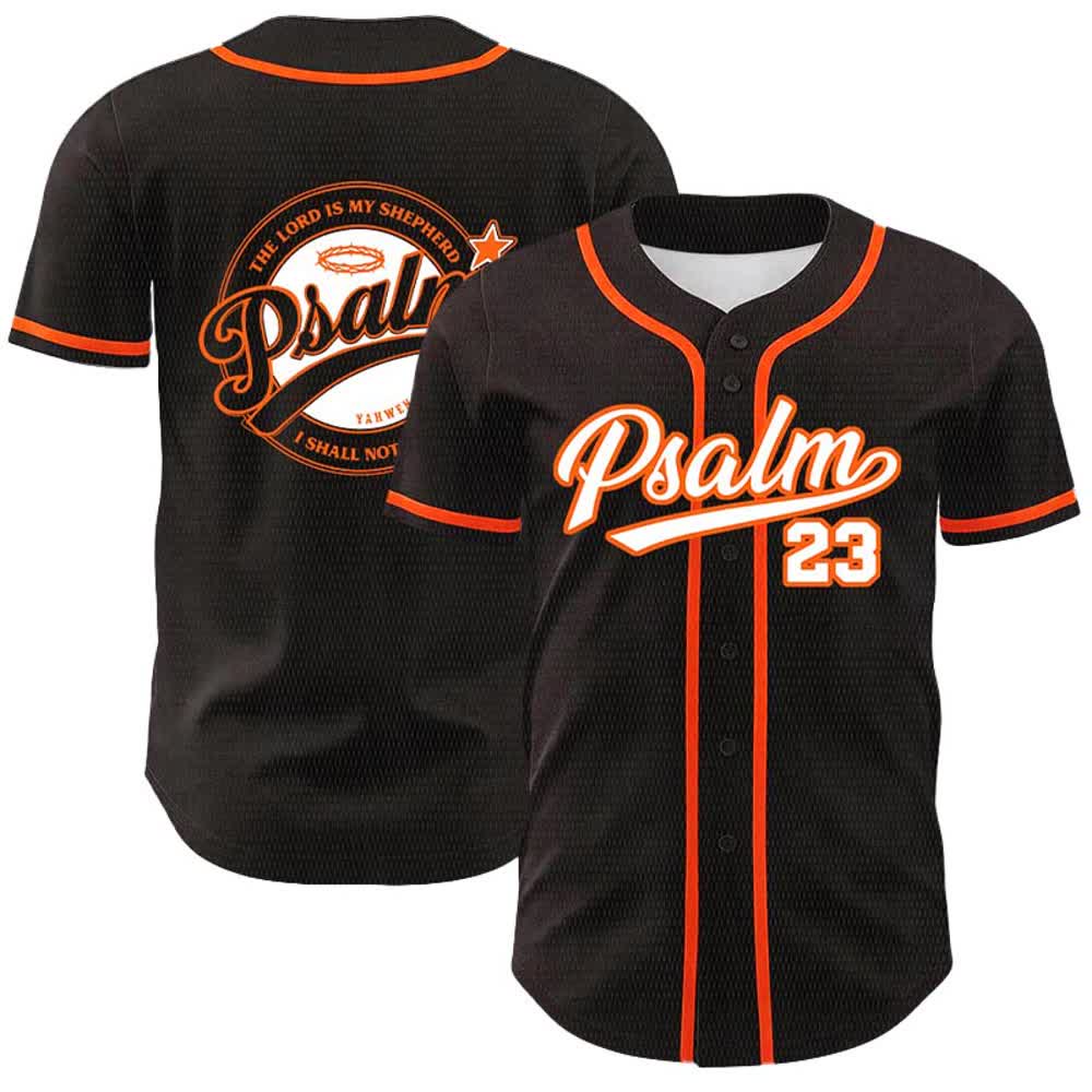 Christianartworkshop Salmo 23 Il Signore è il mio pastore Maglia da baseball unisex - Arancia - 5XL - image 15