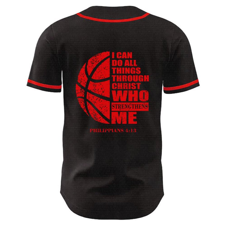 Christianartworkshop Basket Maglia da baseball unisex "Posso fare ogni cosa attraverso Cristo" - image 13