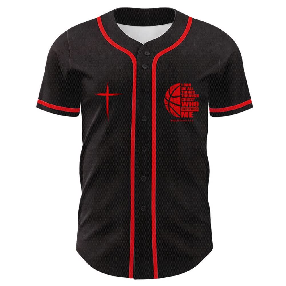 Christianartworkshop Basket Maglia da baseball unisex "Posso fare ogni cosa attraverso Cristo" - image 14