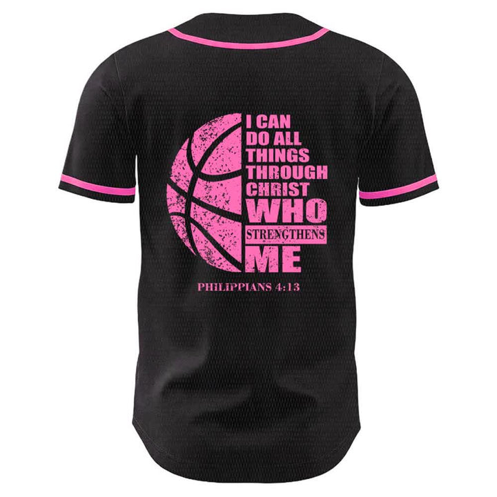 Christianartworkshop Basket Maglia da baseball unisex "Posso fare ogni cosa attraverso Cristo" - image 4