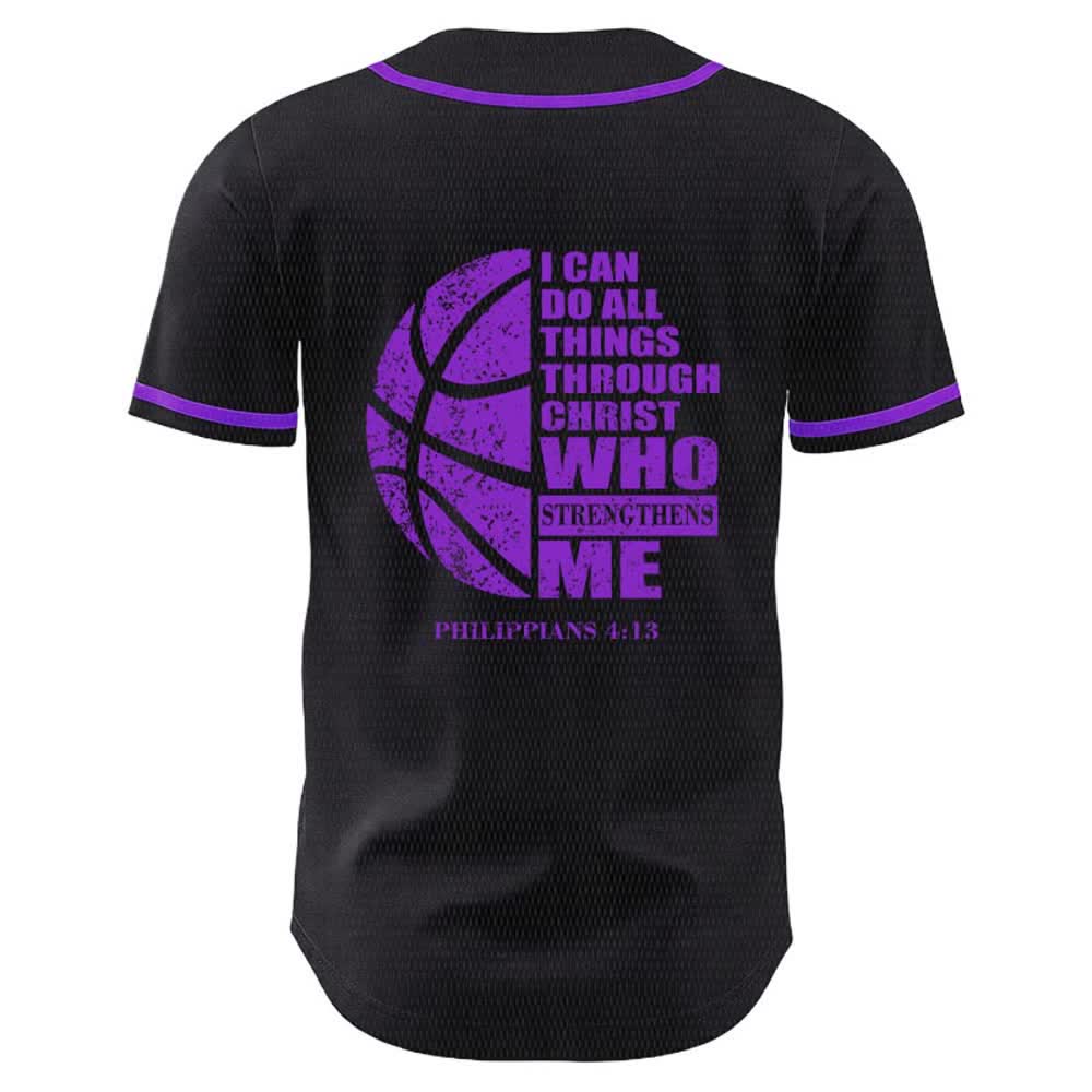 Christianartworkshop Basket Maglia da baseball unisex "Posso fare ogni cosa attraverso Cristo" - image 22