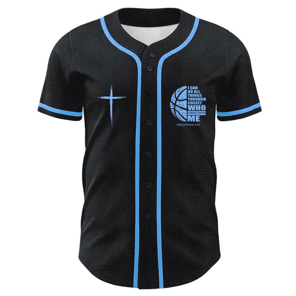 Christianartworkshop Basket Maglia da baseball unisex "Posso fare ogni cosa attraverso Cristo" - image 8