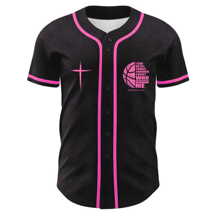 Christianartworkshop Basket Maglia da baseball unisex "Posso fare ogni cosa attraverso Cristo" - image 5