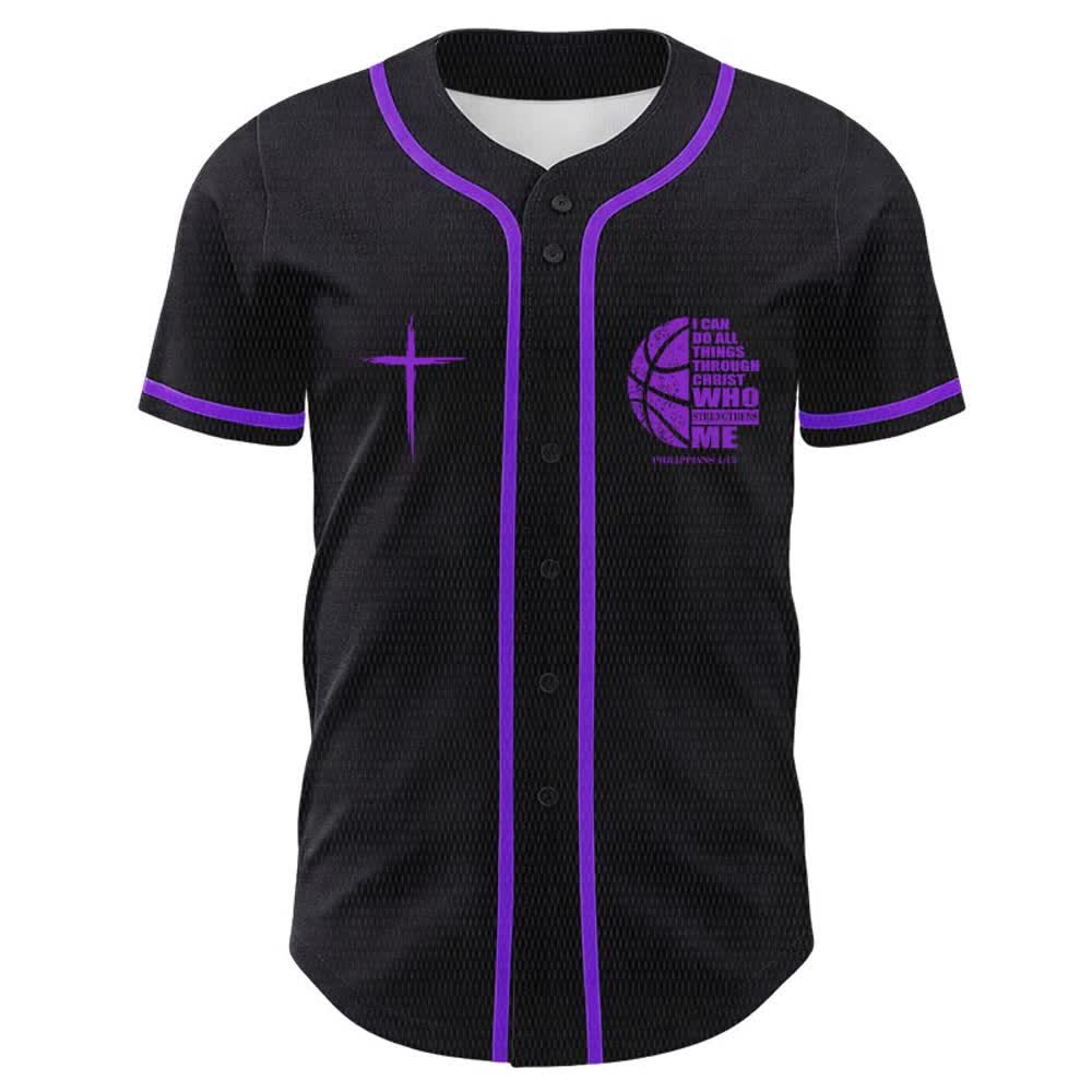 Christianartworkshop Basket Maglia da baseball unisex "Posso fare ogni cosa attraverso Cristo" - image 23