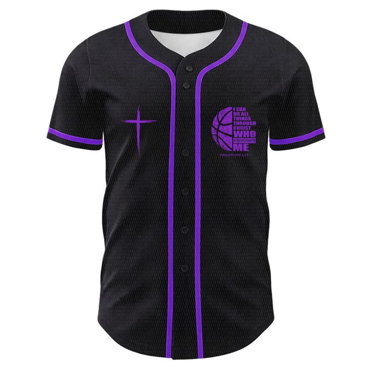 Christianartworkshop Basket Maglia da baseball unisex "Posso fare ogni cosa attraverso Cristo" - image 23