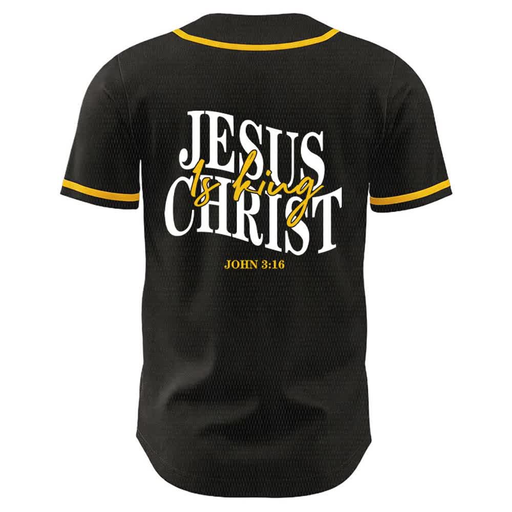 Christianartworkshop Gesù è Re Giovanni 3:16 Maglia da baseball unisex - image 1