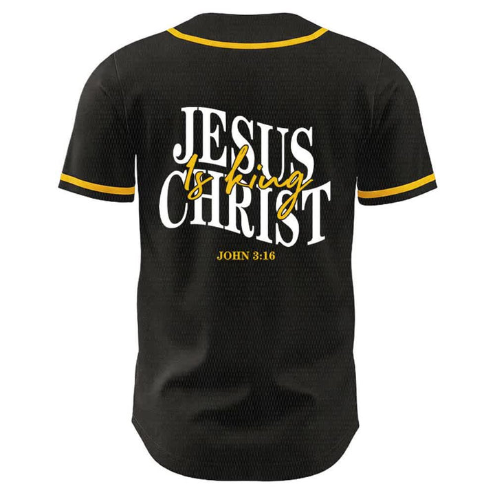 Christianartworkshop Gesù è Re Giovanni 3:16 Maglia da baseball unisex - image 1