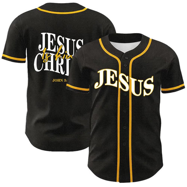 Christianartworkshop Gesù è Re Giovanni 3:16 Maglia da baseball unisex - Giallo - 5XL - image 0