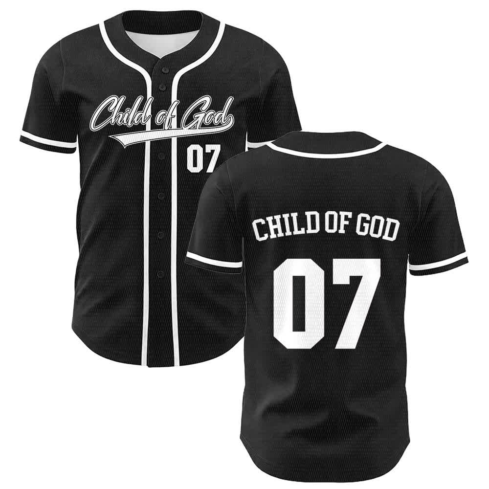 Christianartworkshop Maglia da baseball unisex Child Of God numero 07 - Bianco - 5XL - image 3