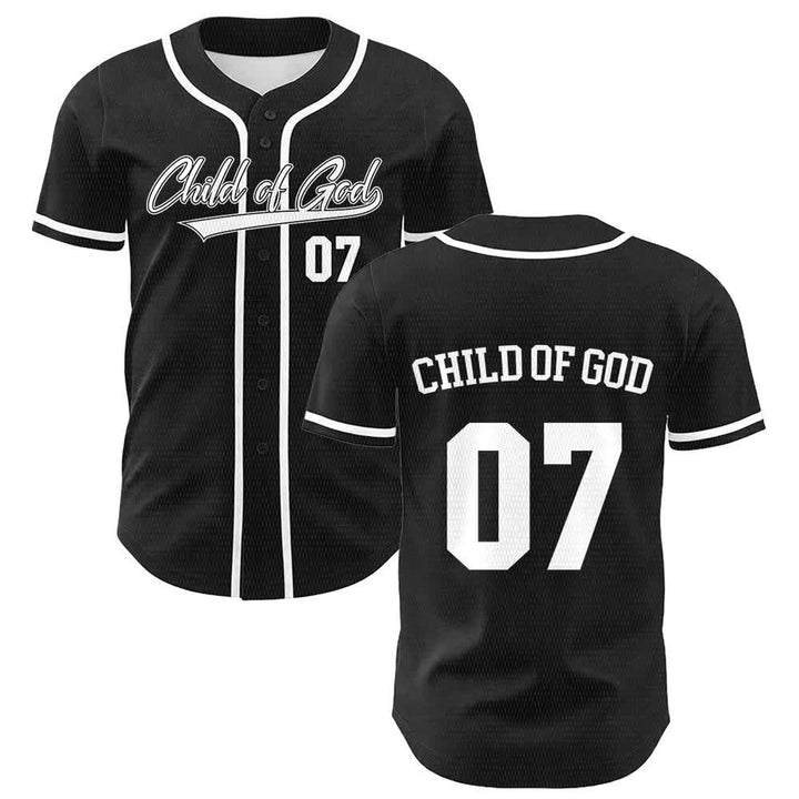 Christianartworkshop Maglia da baseball unisex Child Of God numero 07 - Bianco - 5XL - image 3