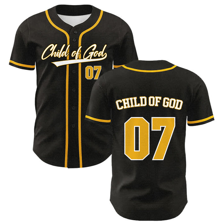 Christianartworkshop Maglia da baseball unisex Child Of God numero 07 - Giallo - 5XL - image 0
