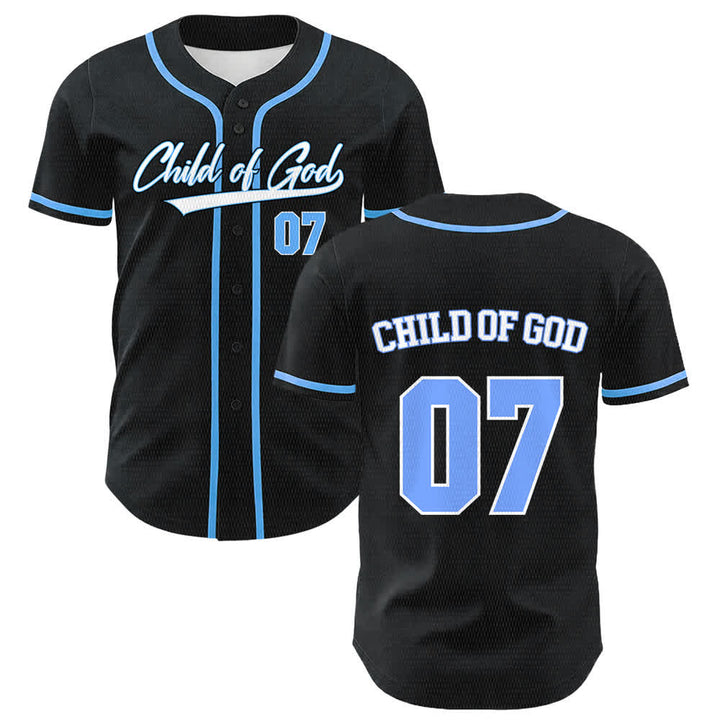 Christianartworkshop Maglia da baseball unisex Child Of God numero 07 - Blu - 5XL - image 9