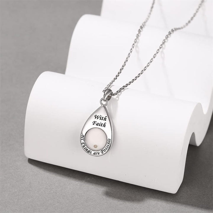 Christianartworkshop Collana con ciondolo a forma di goccia e seme di senape con simbolo della fede: emblema di una speranza forte e gentile - image 2