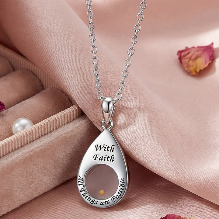 Christianartworkshop Collana con ciondolo a forma di goccia e seme di senape con simbolo della fede: emblema di una speranza forte e gentile - image 4