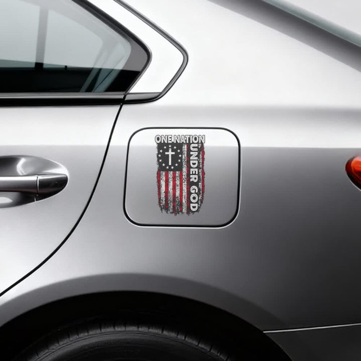 Christianartworkshop Adesivo per auto con croce e bandiera americana "Una nazione sotto Dio". - image 3