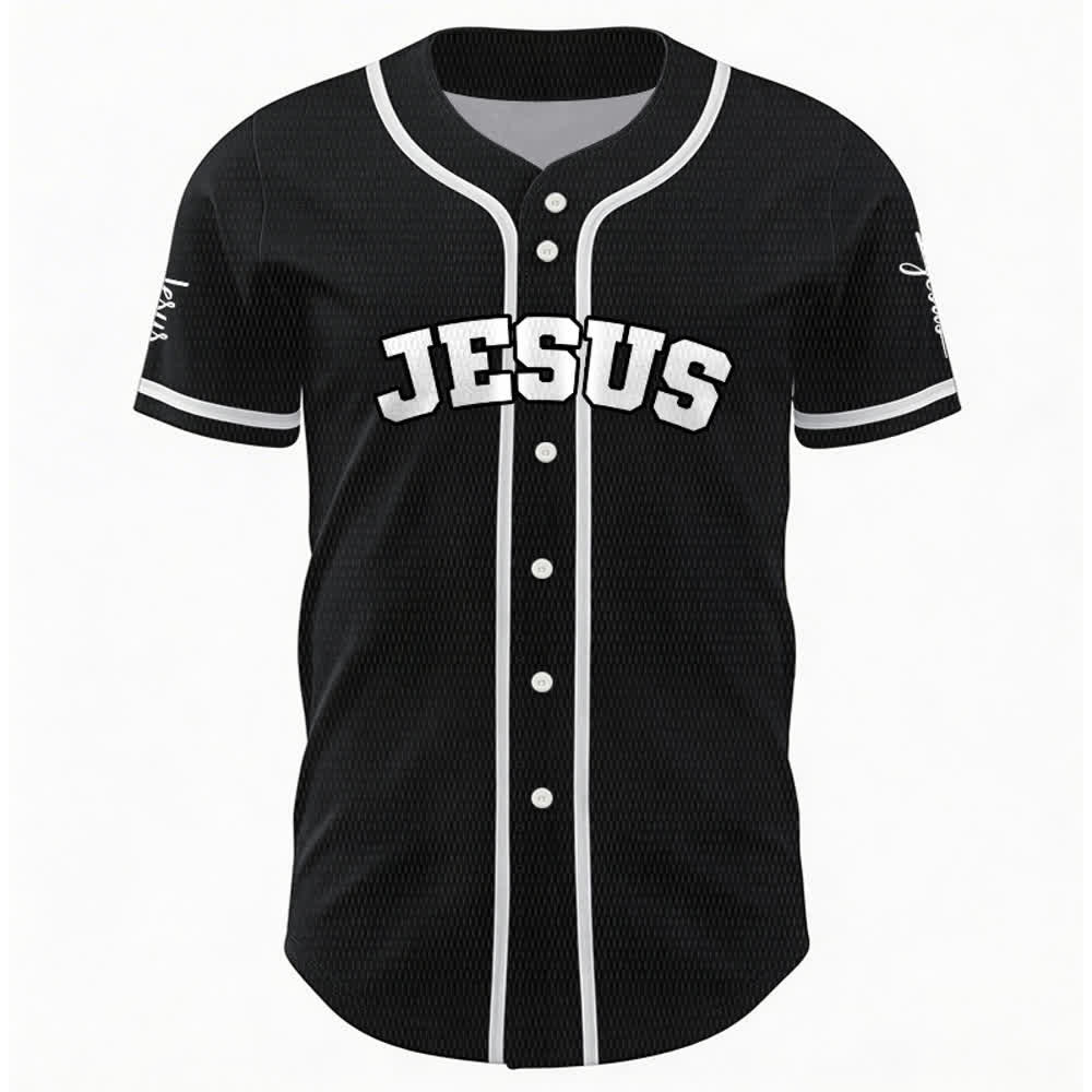 Christianartworkshop Maglia da baseball unisex personalizzata con Gesù Classico Abbigliamento Sportivo Personalizzato - image 2