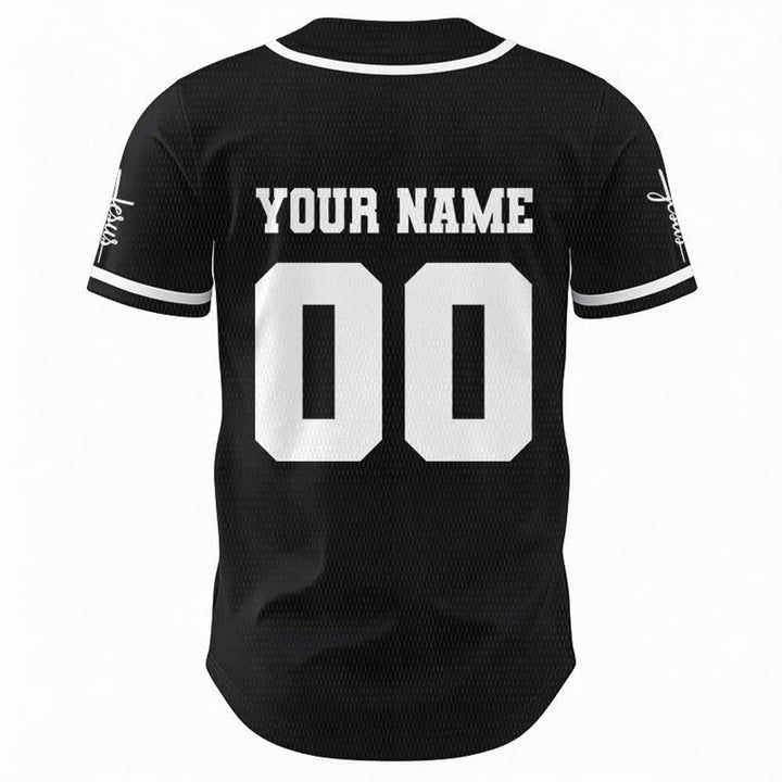 Christianartworkshop Maglia da baseball unisex personalizzata con Gesù Classico Abbigliamento Sportivo Personalizzato - image 3
