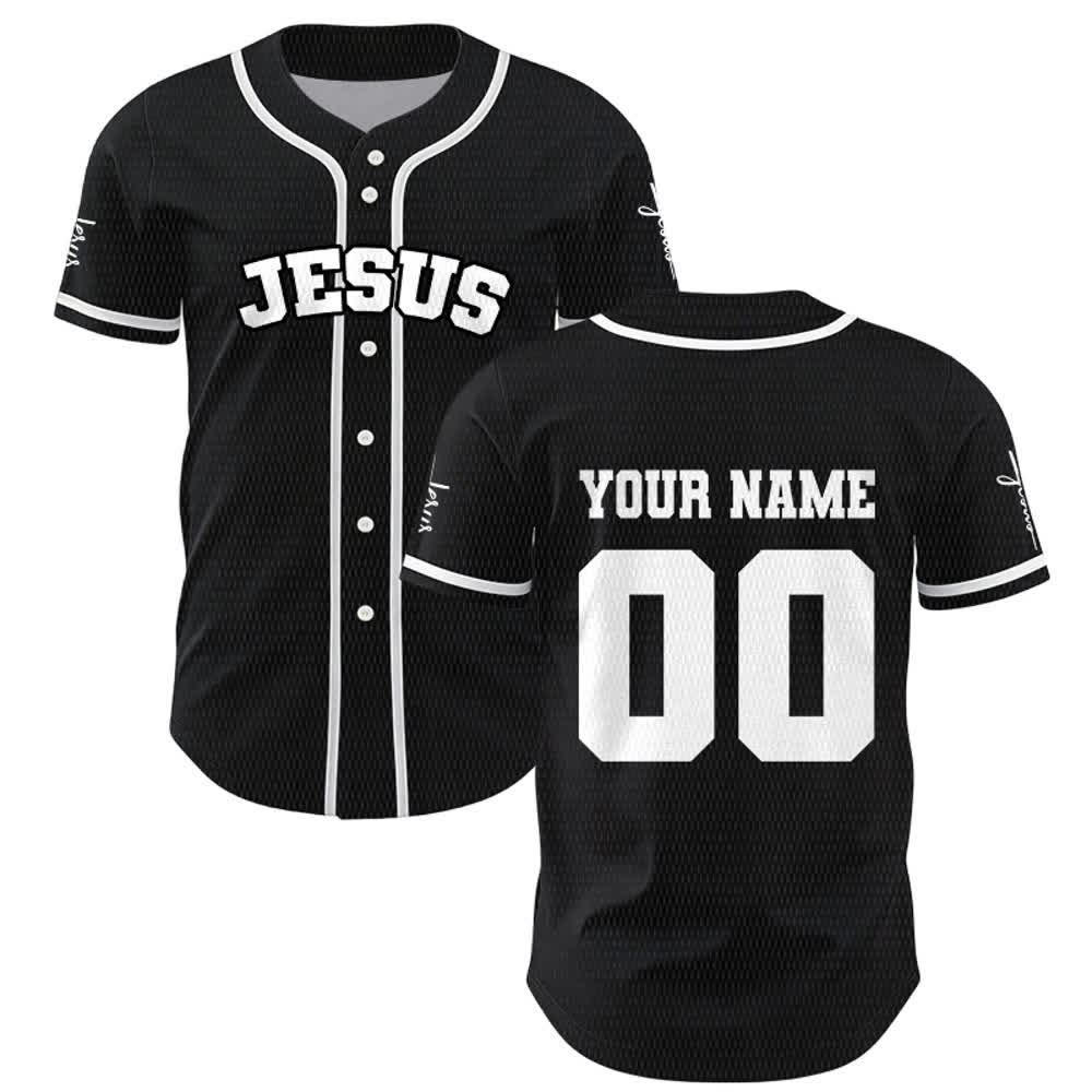Christianartworkshop Maglia da baseball unisex personalizzata con Gesù Classico Abbigliamento Sportivo Personalizzato - image 1