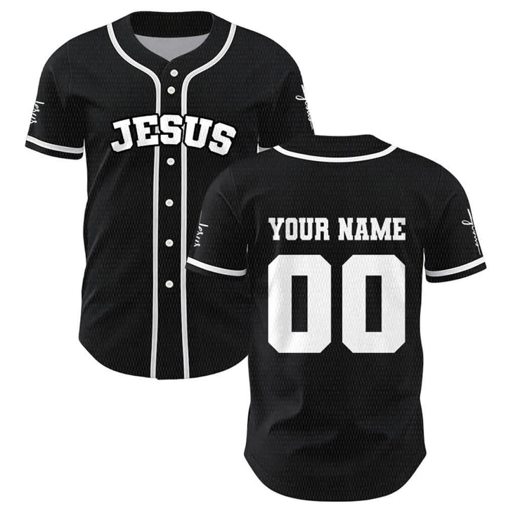 Christianartworkshop Maglia da baseball unisex personalizzata con Gesù Classico Abbigliamento Sportivo Personalizzato - image 1